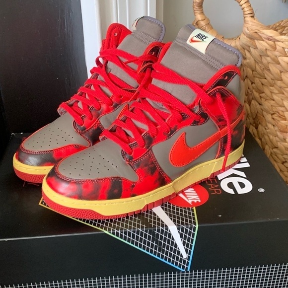 Nike Dunk HighTop 1985 Red Acid Wash‎ Sneakers size 11 shoes retro - Picture 5 of 12